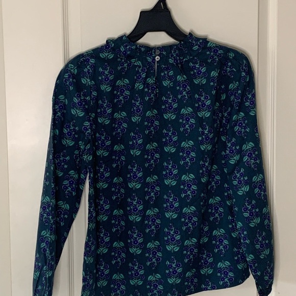 J Crew Floral Long Sleeve Blouse Petite Small - Picture 2 of 5